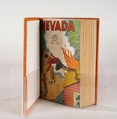 LUG SEMIC, ARCHIVES COMICS Three LUG binders including NEVADA n° 385 to 402, orange...