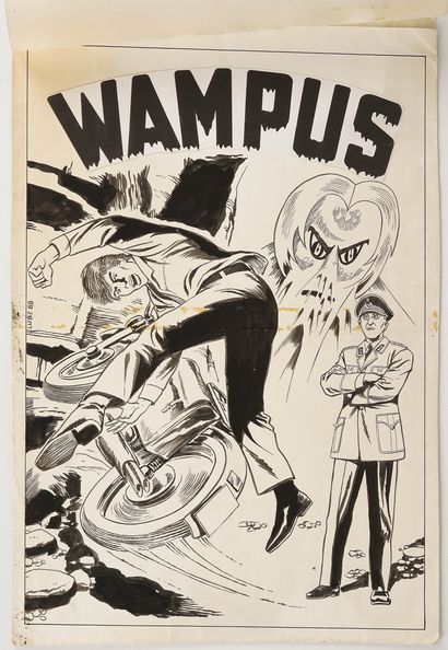 BERNASCONI Luciano (1939) Couverture originale pour WAMPUS n° 2, encre de chine avec...