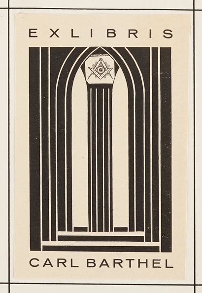 Max THALMANN (1890-1944) 1 ex-libris with freemason symbol (bookplate) for Carl ...