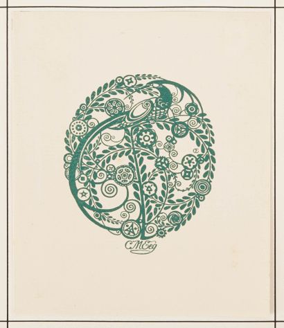 Carl EEG (1876-1956) 2 ex-libris (bookplate) for himself. (He was architect in B...