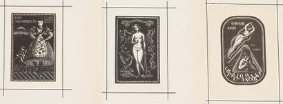 Italo ZETTI (1913-1978) 4 ex-libris (bookplate) for Giorgio BALBI. Erotica
