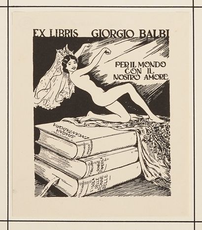 Luigi BOMPARD (1879-1953) 3 ex-libris (bookplate) for Balbi.