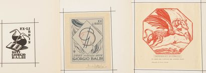 For Giorgio BALBI 7 ex-libris (bookplate) by several artist for Giorgio Balbi