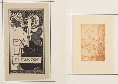 BLONDEL 1 ex-libris (bookplate) for Léon Eygelshoven + 2 ex-libris by other arti...
