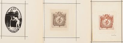 Vicente BELTRAN-FORNES (XX) 3 ex-libris (bookplate) for H. Bartram-Jensen + 1 ex-libris...