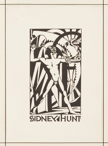 Sidney HUNT (1896-1940) 1 ex-libris (bookplate) for himself.