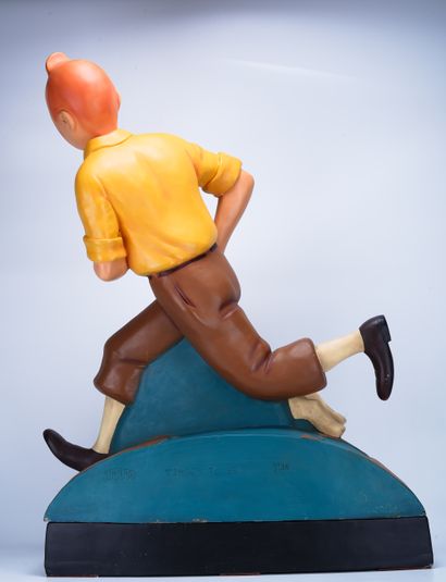 HERGÉ, Georges Remi dit (1907-1983) Large advertising statue (resin) of TINTIN for...