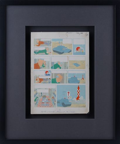 HERGÉ, Georges Remi dit (1907-1983) Studios Hergé, 1954 very rare color test of page...