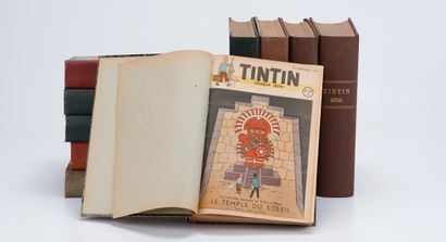 HERGÉ, Georges Remi dit (1907-1983) Le journal Tintin, set of 10 amateur bindings...