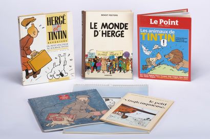 HERGÉ, Georges Remi dit (1907-1983) Lot de 6 livres autour de l'œuvre d'Hergé, Le...