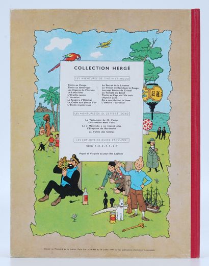 HERGÉ, Georges Remi dit (1907-1983) Tintin T 9, Casterman 1957 B22, Tintin Le Crabe...