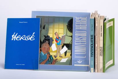 HERGÉ, Georges Remi dit (1907-1983) Lot de 7 livres autour de l'œuvre d'Hergé, Tintinolatrie...