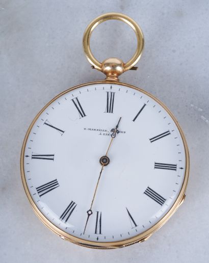 Montre de gousset Eight-jewel gousset watch with key winding, G. Marsille Frères...