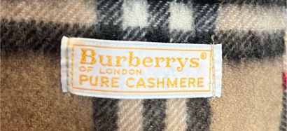 Burberry Scarf with famous check pattern, pure cashmere, Burberry of London. Used...