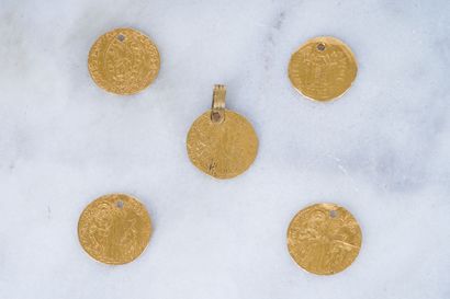 Pièces anciennes en or Lot of 5 antique gold coins (probably 22ct or more) gross...