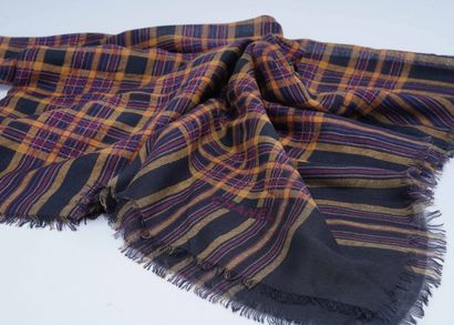 CHANEL CHANEL silk scarf, geometric pattern (tartan style), +- 60 x 130cm.