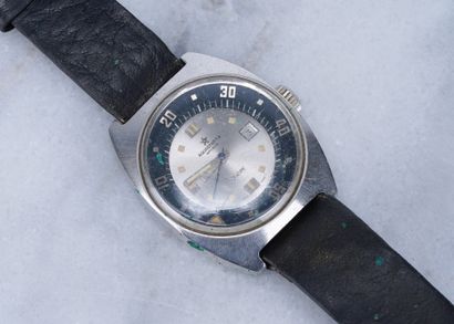 Aquastar Steel watch, hand-wound mechanical, T Swiss Made T, Aquastar SA Genève....