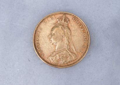 Souverain or Gold coin, Victoria, dated 1890. The 1890 sovereign represents the Jubilee...