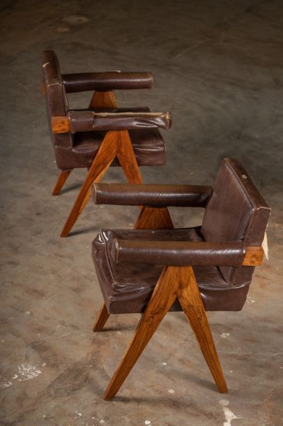 Pierre Jeanneret, [France, 1896-1967] "Paire de Committee chair from the High Court",...