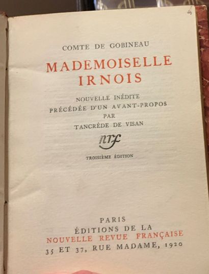 Counts of Gobineau. Mademoiselle Irnois....