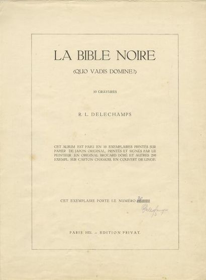 null R.L. DELECHAMPS [pseudonyme]. La Bible Noire. Paris [Berlin], édition privat,...