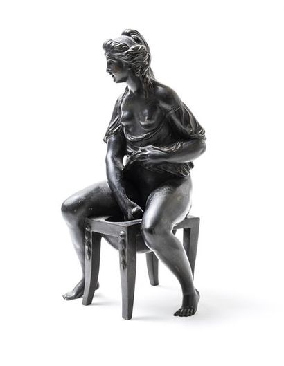 null CLODION (1738-1814), d’après. La Toilette, fin du XIXe siècle. Bronze patiné,...