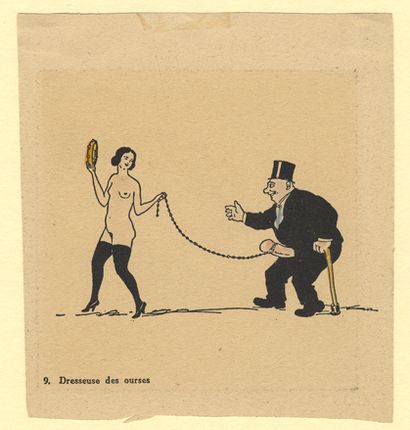 null [Artiste non identifié]. Le cirque, vers 1935. 14 planches numérotées rehaussées...