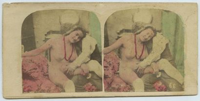 null [Photographe non identifié]. Pornographies, vers 1865. 6 épreuves originales...