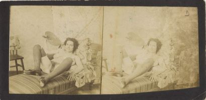 null [Photographe non identifié]. Pornographies et nus, vers 1880. 16 épreuves originales...