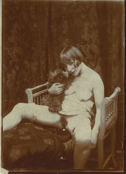 null [Photographe non identifié]. La Femme aux chiens, vers 1920. 7 épreuves sur...