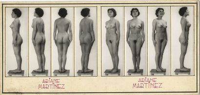 null Chronophotographies sur tabouret, vers 1950. 112 épreuves argentiques, 13 x...