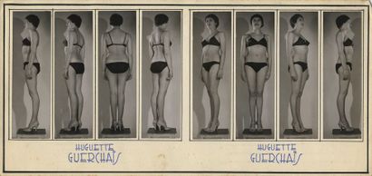 null Chronophotographies sur tabouret, vers 1950. 112 épreuves argentiques, 13 x...