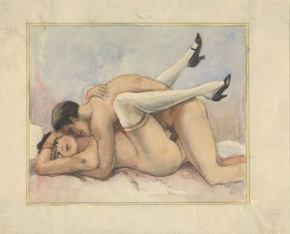 null [Artistes non identifiés]. Couples en action, vers 1920-1930. 

6 dessins dont...