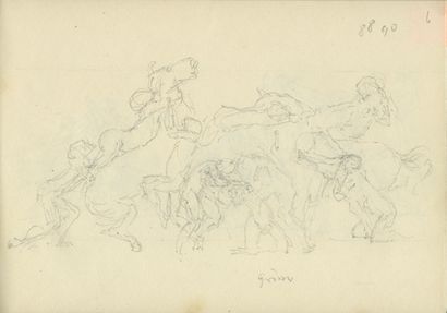 null [Artiste non identifié]. Scènes d’orgie, AMA, 1927. Carnet de croquis, provenant...