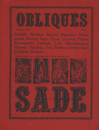null Henri MACCHERONI (1932-2016). SADE, Obliques n° 12-13, Borderie, Nyons, 1977....
