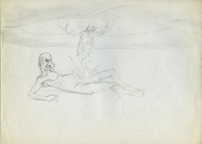 null Comme des bêtes (2), L’Homme atomique (1), vers 1930. 

3 dessins au crayon,...