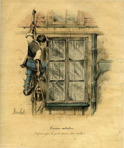 null Henry BOUCHOT. Portes et Fenêtres, vers 1830. C’est amusant de gagner son argent...