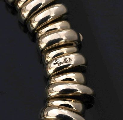 null POMELLATO, Rare collier articulé formé de mailles en or jaune lissé, or gris...