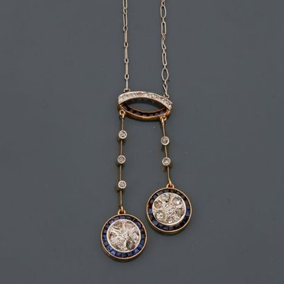 null "Neglected" necklace in, platinum 900 MM, decorated with diamonds and calibrated...