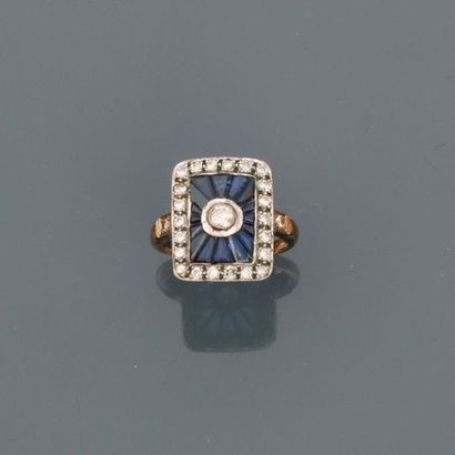 null Ring in 750MM gold and 925 MM silver, decorated with cut sapphires ( 1 to be...