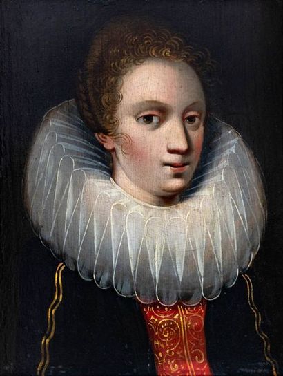 null Ecole hollandaise, vers 1700

Portrait de jeune fille à la collerette

Huile...