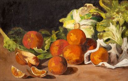 null Gheorghe POPOVICI (1859-1933)

Oranges et choux

Huile sur carton

Signée en...
