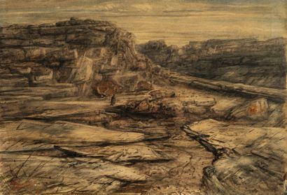 null Gustave DORÉ (1832-1883)

Paysage de désert

Encre et aquarelle

Signée en rouge,...
