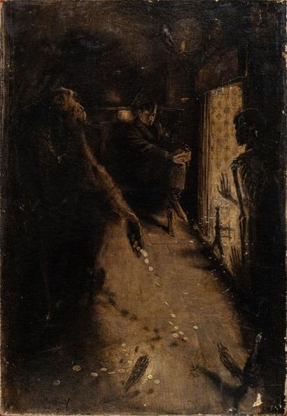 null Serafino MACCHIATI (1860-1916)

La main de Singe

Grisaille à l’huile sur toile

Signée,...