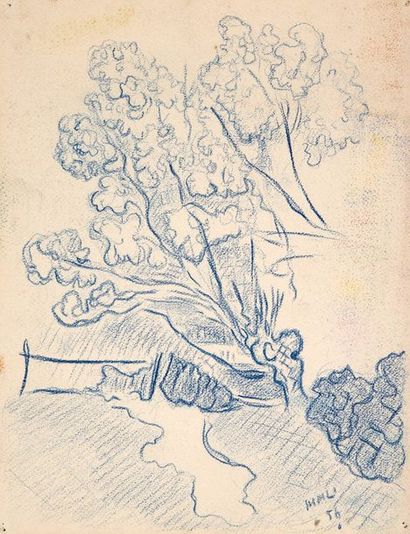 null Maurice Léonce SAVIN (1905-1978) Ensemble de quatre dessins au crayon gras sur...