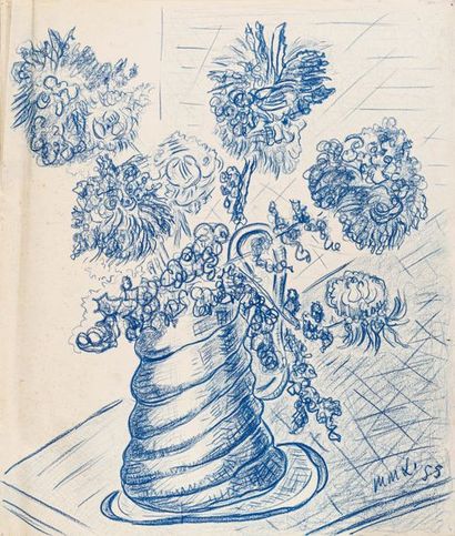 null Maurice Léonce SAVIN (1905-1978) Lot de quatre grands dessins de bouquet de...