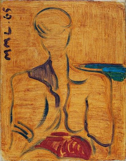 null Maurice Léonce SAVIN (1905-1978) Portrait d'homme à la plage

Huile sur toile

Monogrammé...