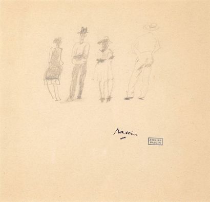 null Jules PASCIN (1885-1930)

Quatre personnages

Crayon noir

Signé sous le dessin...