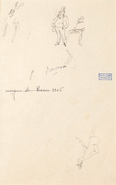 null Jules PASCIN (1885-1930)

Hommes aux chapeaux

Crayon noir

Signé sous le dessin...