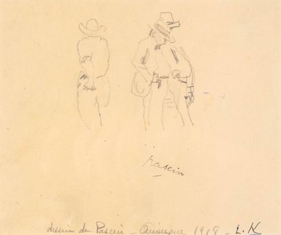 null Jules PASCIN (1885-1930)

Trois études d’homme

Crayon noir

Signé sous le dessin,...